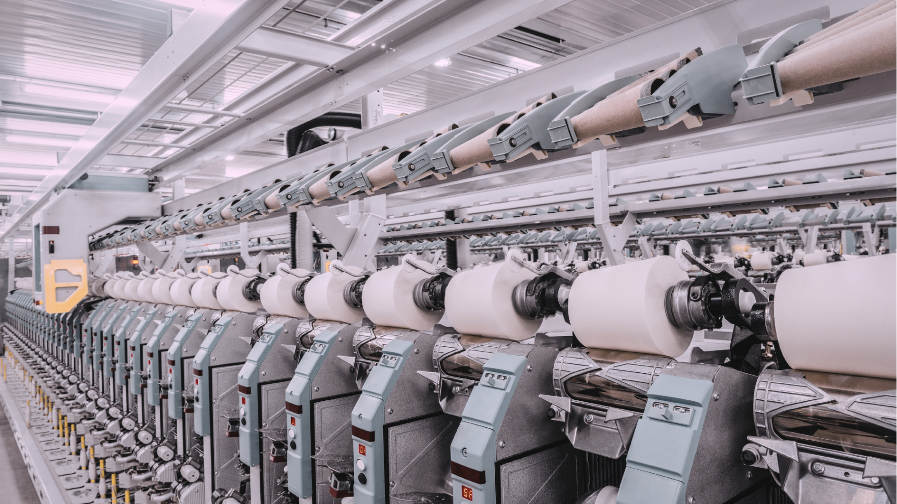 Linha de fiação industrial da FICAMP